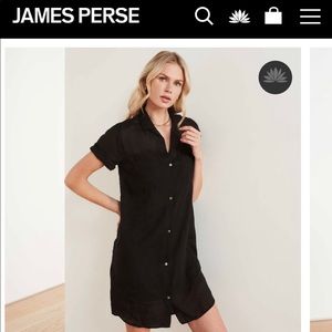 JAMES PERSE Black Cotton Shirt Dress (size 0)